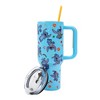 Disney Stitch Tropical Fruits & Flowers 40 Oz Blue Stainless Steel Tumbler With Removable Pouch - 3 of 4