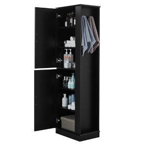 Dexmalle Freestanding Storage Cabinet with Hook and Adjustable Shelf - 1 of 4