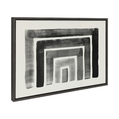 Gray and Black Abstract Geometric Canvas Wall Art, 23x33