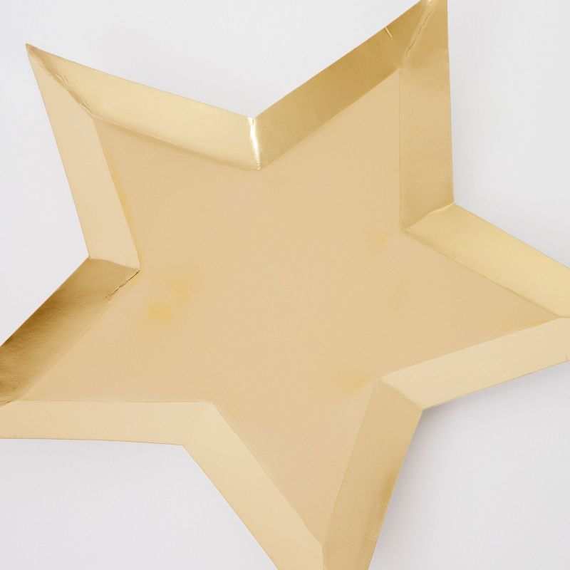Meri Meri Gold Foil Star Plates (Pack of 8), 2 of 4