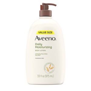 Aveeno Daily Moisture Lotion with Soothing Oats and Rich Emollients - Fragrance Free - 33 fl oz - 1 of 4