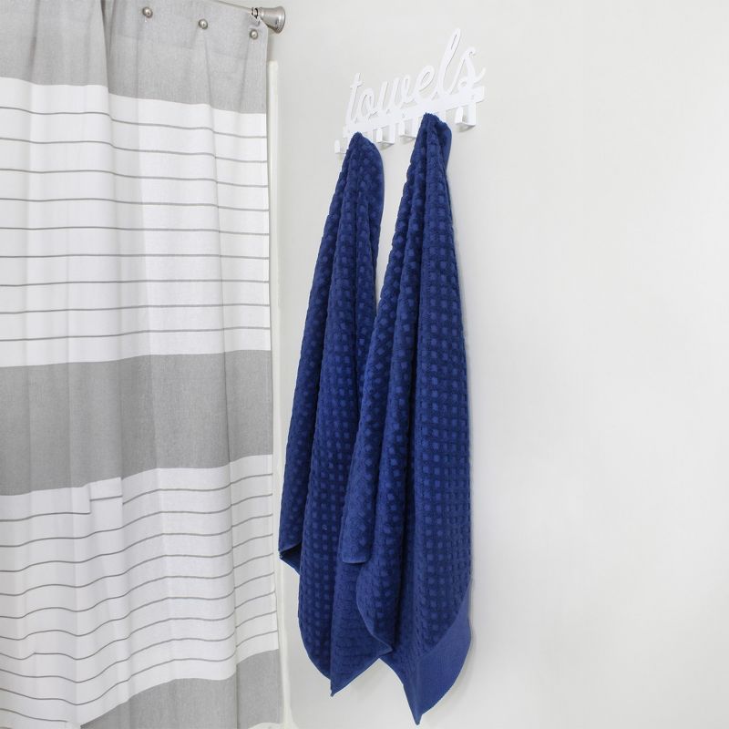 AuldHome Design White Towel Hanger w/6 Hooks; Farmhouse Style Towel Hanger Hooks for Wall / Door mounted, 4 of 9