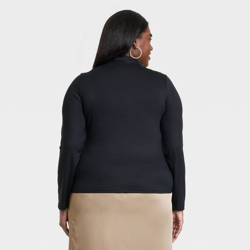 Women&#39;s Ruched Mock Turtleneck Long Sleeve T-Shirt - A New Day&#8482;, 3 of 8