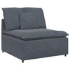 vidaXL Modular Velvet Sofa - Dark Gray 118"x39"x25" - Living Room Lounge - 3 of 4