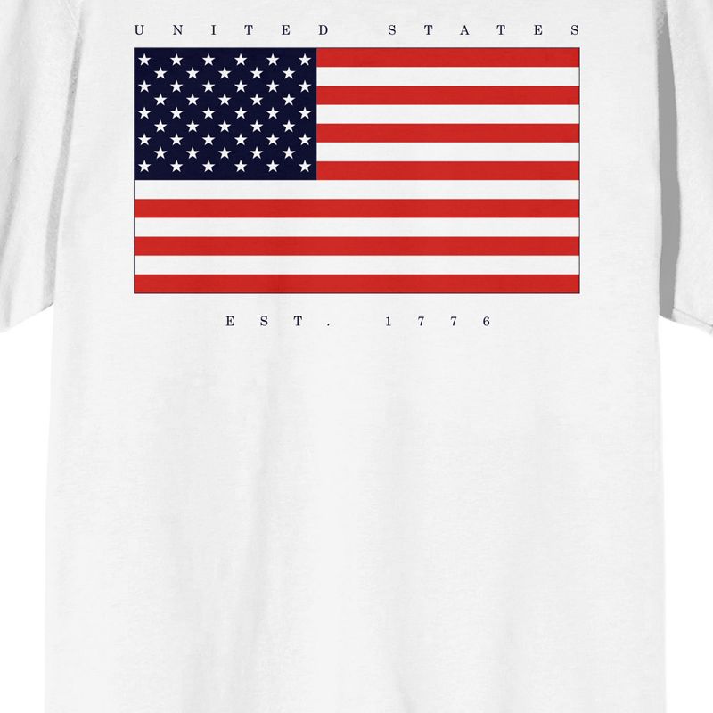Americana United States Est 1776 Men's White T-Shirt, 2 of 4