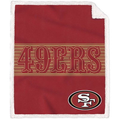 NFL San Francisco 49ers Center Stripe Trim Sherpa Trim Blanket