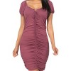 Slickblue Lace-Up Mini Dress with Front Ruched Detail – Versatile Day-to-Night Style in Multiple Colors, S-L - 2 of 3