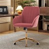 VASIP Modern  Velvet Home Office Chair,Makeup Vanity Chair with Wheels, Adjustable Swivel Computer Task Chair for Bedroom, Makeup Room - 2 of 4
