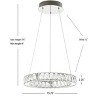 15.75" Metal/Crystal Adjustable Reese Pendant, Integrated LED, ETL Listed - JONATHAN Y - 4 of 4