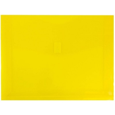 JAM Paper 12pk Plastic Expansion Envelopes with Hook & Loop Closure - Letter Booklet - 9 3/4 x 13 - Yellow