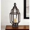 HomeRoots 23" Black Geometric Wood And Glass Tabletop Lantern Candle Holder - 2 of 4