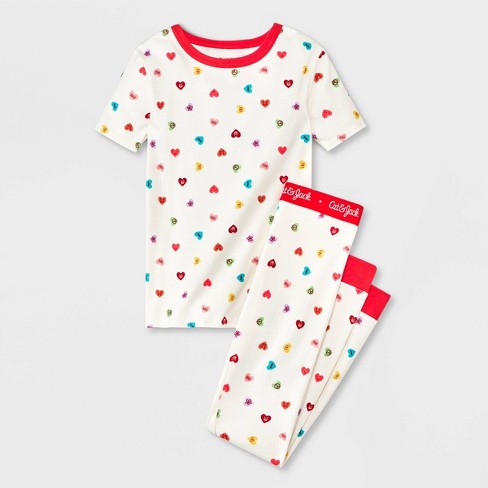 Girls' Valentine's Day Heart Leggings - Cat & Jack™ Cream S : Target