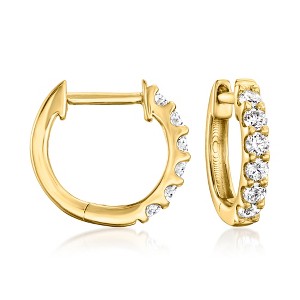 Ross-Simons 0.25 ct. t.w. Lab-Grown Diamond Hoop Earrings in 18kt Gold Over Sterling - 1 of 4