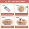 Donut Dog Bed,Brown Cat Bed Washable,Round Dog Donut Bed Washable-Maison Boucle - 4 of 4