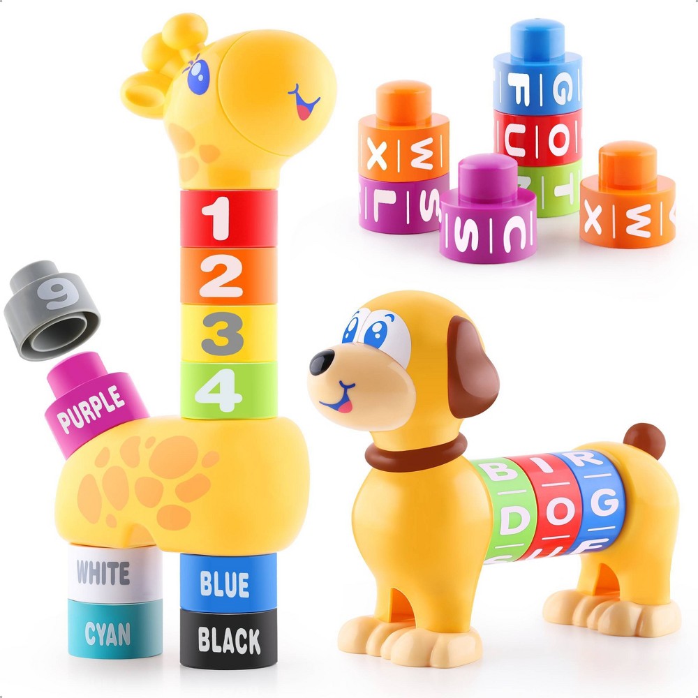 Photos - Other Toys iPlay, iLearn Giraffe & Puppy Learning Blocks