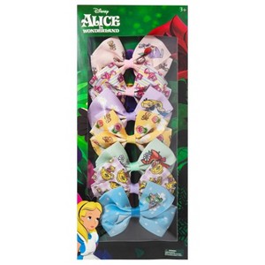 Disney Girls 7-Pack Hair Bows For Girls Alice in Wonderland 4" Bows with  Alligator Clips - 1 of 4