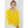 JENNIE LIU Women's 100% Pure Cashmere Long Sleeve Pullover V Neck Sweater - 2 of 3