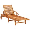 Solid Acacia wood Sunlounger vidaXL - 2 of 4