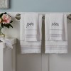 SKL Home Casual Mine and Yours Hand Towel Set, White, 2 Pc.