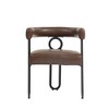 House Hold Contemporary Chenille Upholstered Accent Chair, Set of 1 for Kitchen & Living Room, PU, Dark Brown - 4 of 4