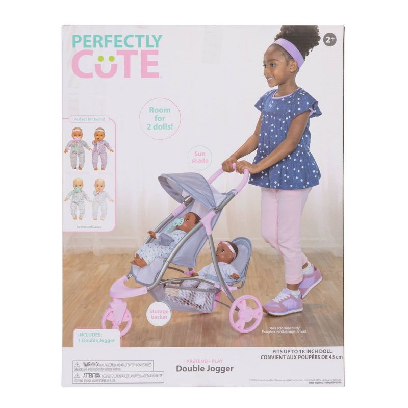 Perfectly Cute Double Stroller for Baby Dolls, 4 of 6