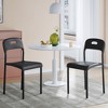 Dining Chairs Set of 4, Stackable Modern Kitchen Chairs, Plastic Dining Room Chair with Metal Legs - 3 of 4