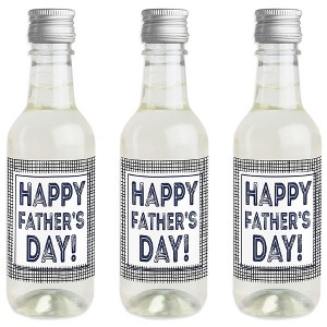 Big Dot of Happiness My Dad is Rad - Mini Wine and Champagne Bottle Label Stickers - Father's Day Favor Gift for Women and Men - Set of 16 - 1 of 4