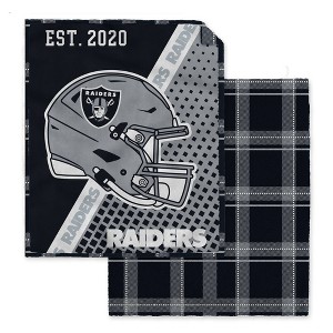 NFL Las Vegas Raiders Gradient Helmet Double Sided Ultra Cozy Blanket - 1 of 2