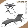ALAULM Patio Chaise Lounge Set Outdoor Lounge Chair, Rattan Reclining Chair Adjustable Backrest, Pool Sunbathing Recliners with Folding Table - 3 of 4