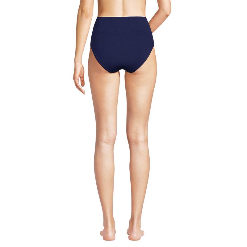 Lands' End Women's Chlorine Resistant Pinchless High Waisted Bikini Bottoms, 2 of 5