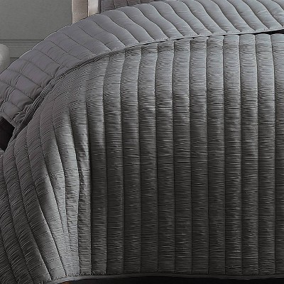 Moonstone Dark Gray King Reversible 3-Piece Quilt Set