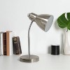 Creekwood Home Sleek Essentials 18.8" Flexible Gooseneck Desk Lamp Brushed Nickel Finish - 2 of 4