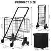 Utility Cart with Stair-Climbing Wheels,360° Swivel,Foldable Grocery Trolley with Waterproof Basket Liner for Shopping, Multi-Floor Transport - 2 of 4