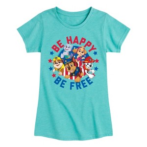 Girls' - Paw Patrol - Americana Fitted Short Sleeve Graphic T-Shirt - 1 of 4