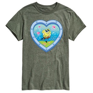 Men's - Spongebob Squarepants - Heart Porthole Window-Womens Men's Short Sleeve Graphic T-Shirt Short Sleeve Graphic T-Shirt - 1 of 4