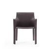 Manhattan Comfort Vogue Faux Leather Arm Chair Gray: Upholstered Metal Frame, No Assembly Required - 3 of 4
