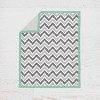 Bacati - Ikat Dots Stripes Mint Grey Neutral 4 pc Crib Set with Muslin Sleeping Sack - 2 of 4