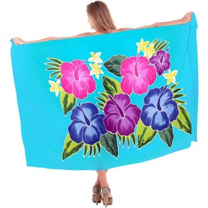 LA LEELA Women's Summer Sarong Bikini Wraps Cover up Skirt Wrap Swimwear Swimsuit Beach Coverup for Women One Size Multicolored, Floral - 1 of 4