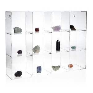Juvale Hanging Clear Acrylic Display Case With Shelves 12 Compartment Showcase For Collectibles Figurines 16 X 12 X 3 In Target