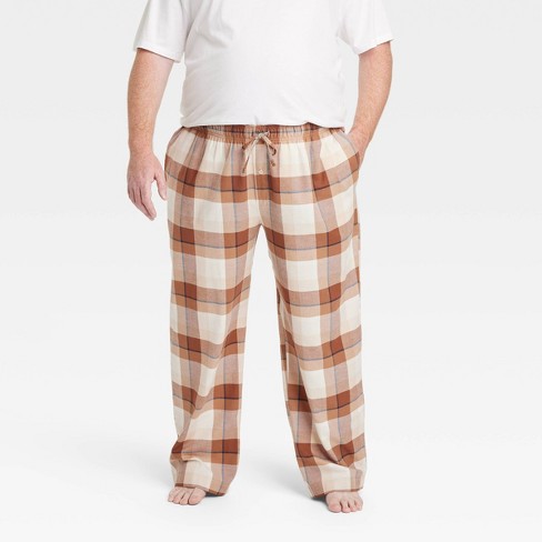 Men s Big Tall Plaid Flannel Pajama Pants Goodfellow Co Tan Xxlt Target