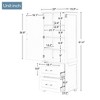 Cesicia Tall Bathroom Storage Cabinet with Two Drawers and Adjustable Shelf, MDF Board with Painted Finish, White - 4 of 4