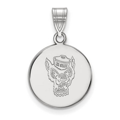 Black Bow Jewelry 14k White Gold North Carolina State Wolfpack NCAA Medium Pendant