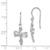 Black Bow Jewelry Diamond Ribbon Cross Dangle Earrings in Sterling Silver - 4 of 4