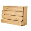 8 Drawer Wood Lateral Dresser, Big Wide Chest of Drawers Storage Organizer with Metal Gold Handles Home Bedroom - 3 of 4