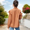 Anna-Kaci Women's Button Down Blouse with Ruffle Details and Bow Tie Neck - 4 of 4