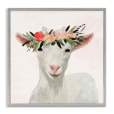 Stupell Industries Springtime Flower Crown Baby Goat, 12" x 12"