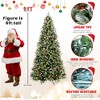 COWLOWN Pre-Lit Christmas Tree, 747 Snow-Tipped Branches with Red Berries & Pine Cones, Hinged Design & Metal Stand - 4 of 4