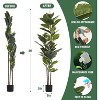 MaseiKar Artificial Rubber Tree Plant 5ft Tall Faux Ficus Tree Potted Fake Tropical Plants Decorative House Plants Large Floor Artificial Trees - 2 of 4