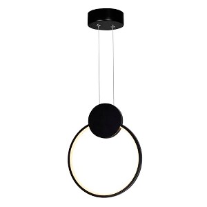 CWI Lighting Pulley 10 in LED Black Mini Pendant - 1 of 4