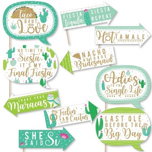 Big Dot of Happiness Funny Final Fiesta - Last Fiesta Bachelorette Party Photo Booth Props Kit - 10 Piece - 1 of 4